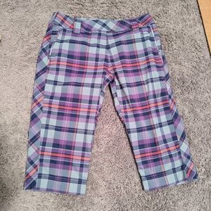 OAKLEY Albatross Plaid Capri Golf Pants Purple